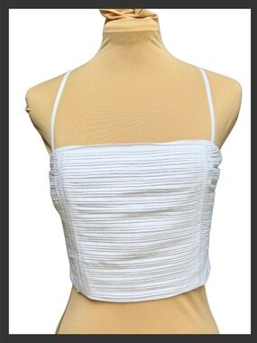 Size 4 - NWT - Madewell White Crop Top - Adjustable Straps with Size Zip